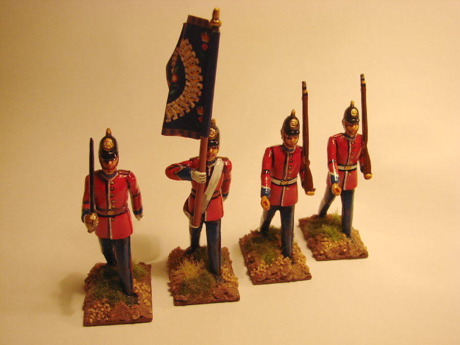 6. gyalogezred tiszt-54VB116, zászlós-54VB117 és közlegényei-54VB118, (dobos és furulyás figura is rendelhető)